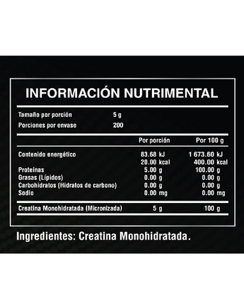 Creatina Monohidratada 200 Servicios